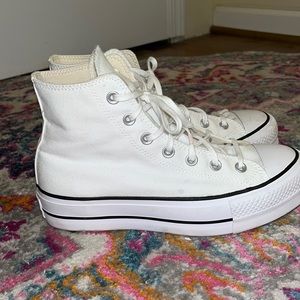 white platform converse size 8